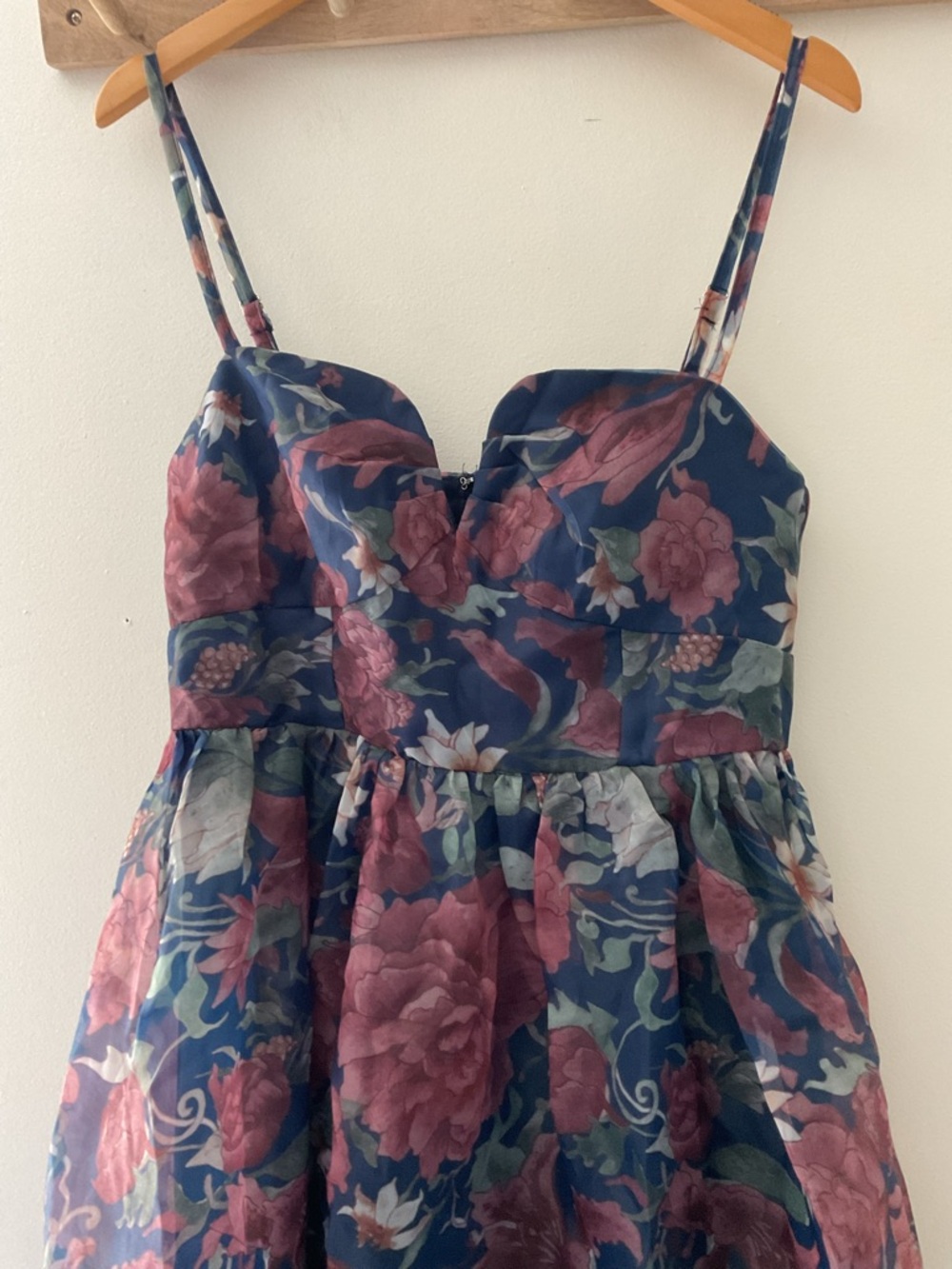 Lulu's NWT Navy Floral Midi Dress-large - Picture 6 of 14